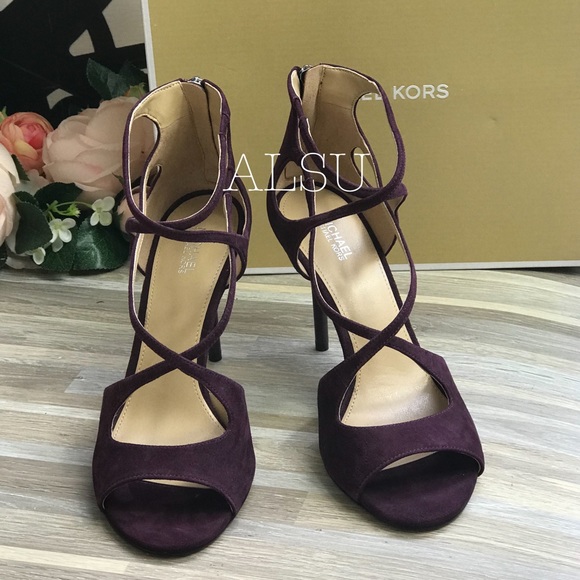 Michael Kors Chantelle Sandal Suede Damson W - Picture 2 of 7